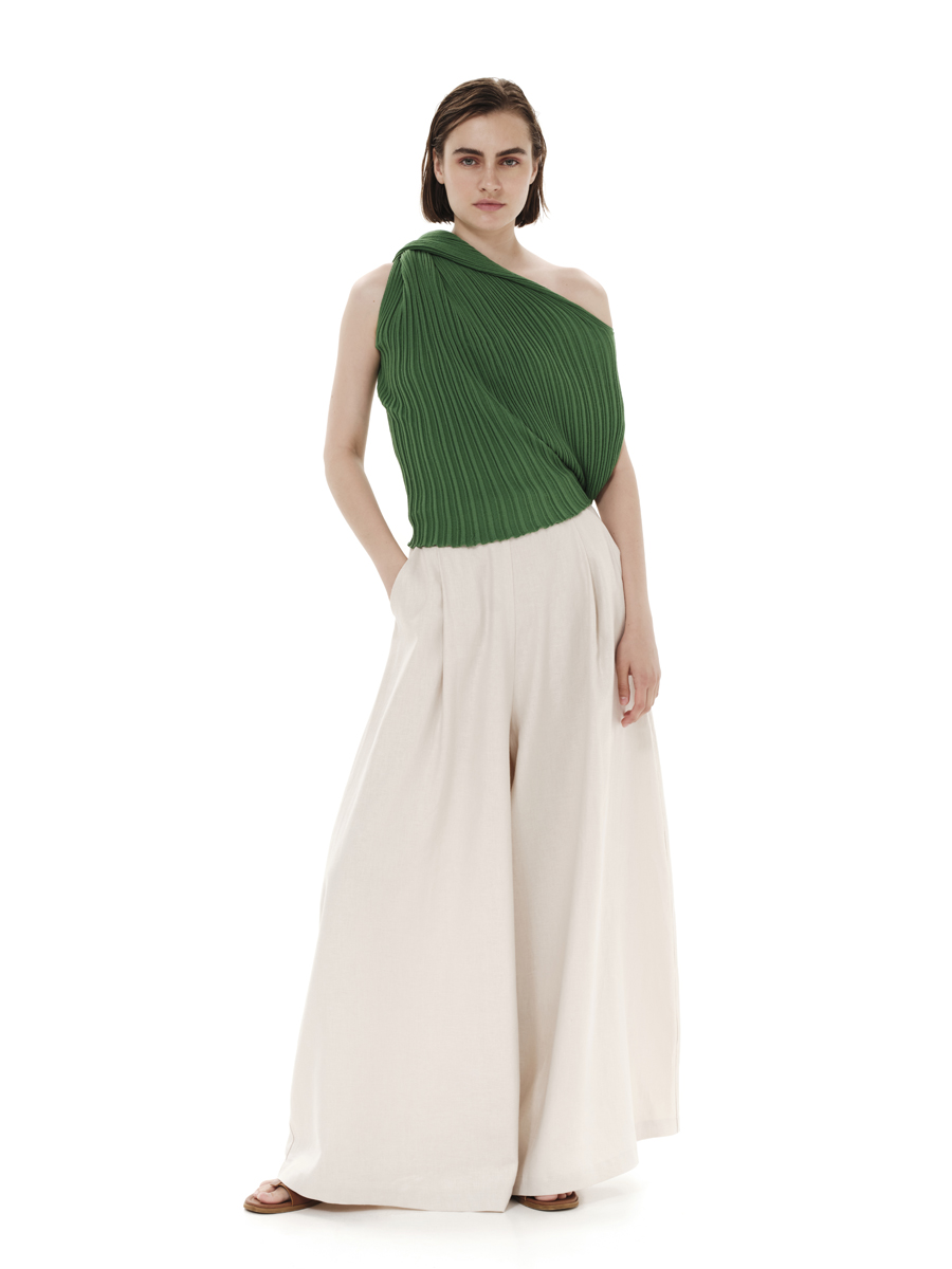 KOURBELA SS24 - S24363 Intuitive Sights Draped Top - Image 1