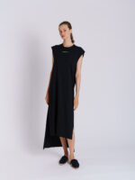 LOGO-TEE-DRESS-ASYMMETRIC